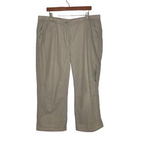 Woolrich Women's Size 18 Casual Pants Stone Capri Cropped Khaki Outdoor Hiking‎